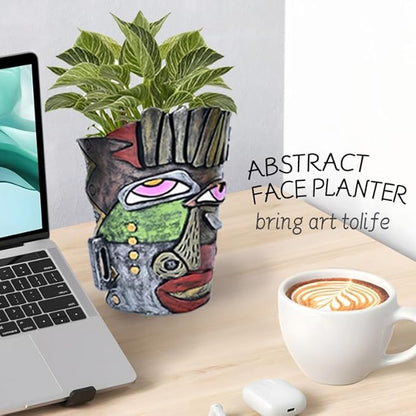 Abstract Face Planters Pots Head, Unique Head Planter