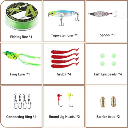 Fishing Rod Telescopic Carbon Fiber Rod Combo with Spinning Reel Portable Tackle Case Fishing Line Artificial Baits and Hooks for Travel Saltwater Freshwater Fishing