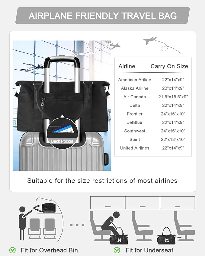 Initial Travel Duffel Bag Sports Gym Bag for Boys Teen Birthday Gifts,Black Personalized Weekender Bag Carry On Tote Bags for Men,Waterproof Overnight Luggage Bag Airplane Travel Essentials(Letter M)