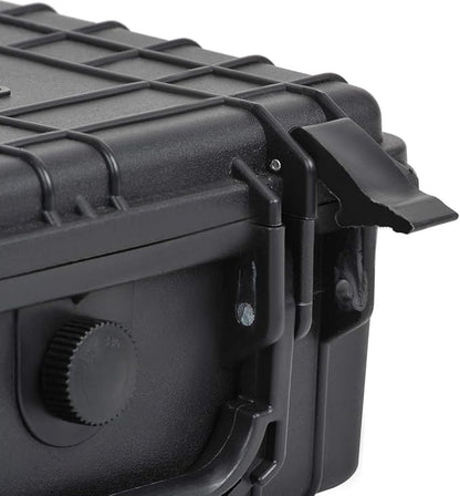 MEIJIA Portable Waterproof Protective Hard Case,Compact Camera Case with Customizable Fit Foam,Elegant Black,Fit for Drones,Camera,Lens, 9.17inchx7.56inchx4.33inch, Black, Dry Case