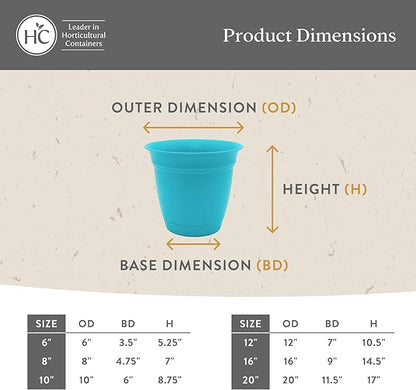 The HC Companies 16 Inch Eclipse Round Planter Pots