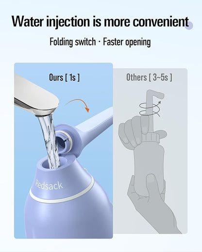 Portable Bidet for Travel & Home Use - Handheld High-Pressure Sprayer 400ml/13.5oz Large Capacity Bottle for Personal Hygiene, Collapsible Quick Fill BPA-Free for Freshness Includes Wall Hook(Purple)