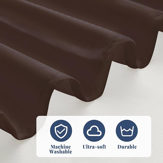 King Bed Skirt, Elastic Wrap Around Bed Skirt King Size, Bed Skirts for Adjustable Bed, Easy Fit with 18" Drop Length Tailored Drop Dust Ruffle (Brwon)