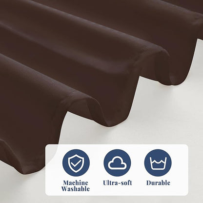 King Bed Skirt, Elastic Wrap Around Bed Skirt King Size, Bed Skirts for Adjustable Bed, Easy Fit with 18" Drop Length Tailored Drop Dust Ruffle (Brwon)