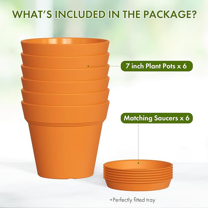 7 Inch Thick Plastic Plant Pots