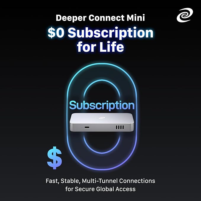 Deeper Connect Mini Decentralized VPN Router Lifetime Free for Travel Home Enterprise-Level Cybersecurity Wi-Fi Router with Dual Antennas Wi-Fi Adapter
