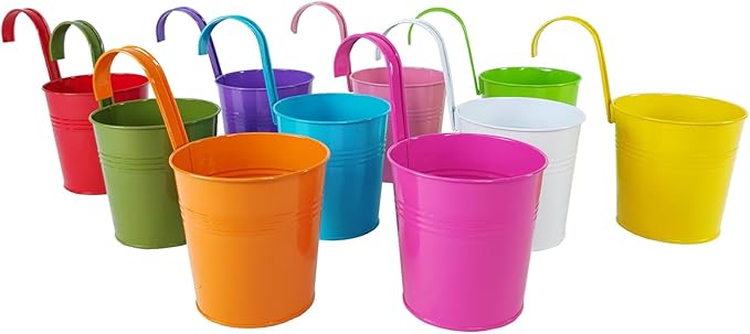 10 Pcs Fence Planters, Railing Planter Flower Pot