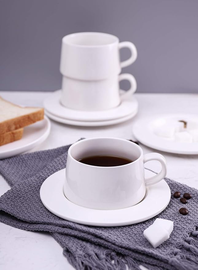 Kanwone Porcelain Stackable Cappuccino Cups