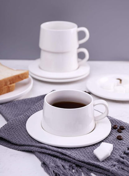 Kanwone Porcelain Stackable Cappuccino Cups