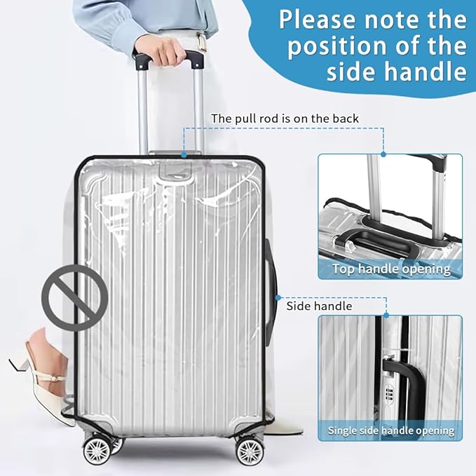 Yotako Clear PVC Suitcase Cover Protectors 20 Inch Luggage Cover for Wheeled Suitcase 20''