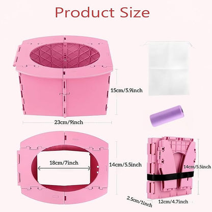 Travel Potty,Portable Potty Seat Foldable Travel Training Toilet Seat,Foldable Toilet for Outdoor Camping (Pink)