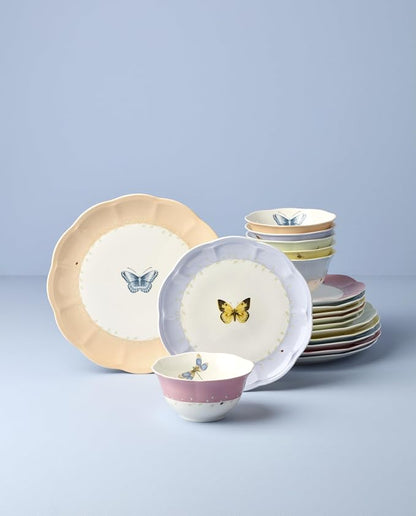 Lenox Dinnerware Set, Butterfly Meadow Colors 18-Piece Set, Service