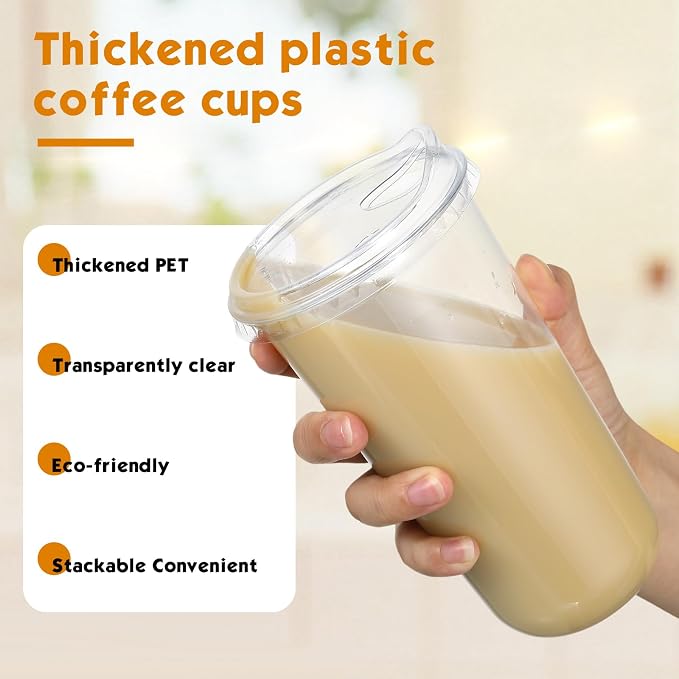 Baderke 50 Pcs Round Bottom Plastic Cups