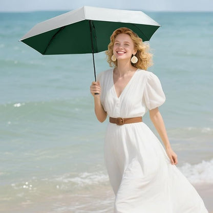 Mini Travel Umbrella - UPF 50+ Sun Protection Compact Manual Open Small Sun Umbrella