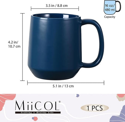Miicol Ceramic Coffee Mug, 16 oz Large Coffee Cup, Tea Mug