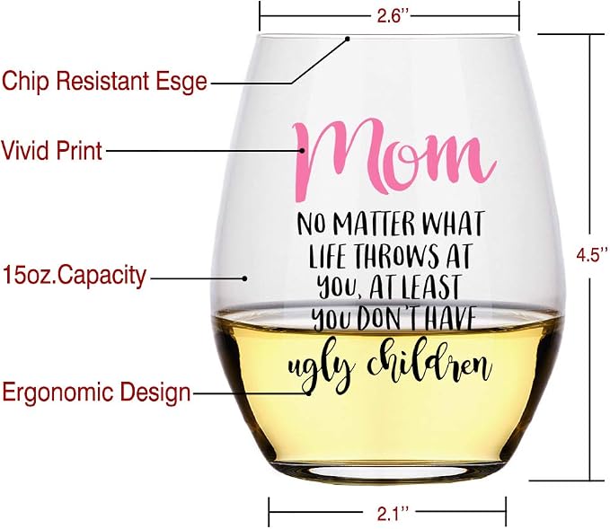 Perfectinsoy Funny Mom Wine Glass