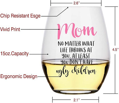 Perfectinsoy Funny Mom Wine Glass
