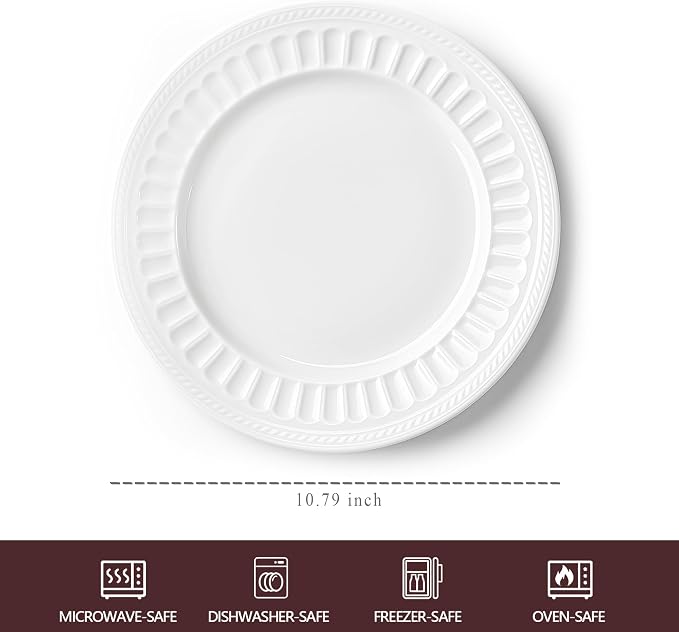 kanthea Bone China Dinner Plates, 10.5'' Ceramic Plates