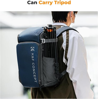 K&F CONCEPT Camera bags Waterproof 25L Large Capacity Camera Case with Raincover Camera Case 15.6 Inch Laptop Compartment Compatible with Canon/Nikon/Sony/DJI Mavic Drone Travel Camera Backpack