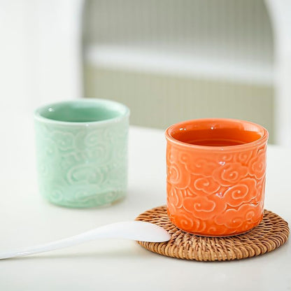Ceramic Espresso Cups Set of 2-3oz Demitasse Cups