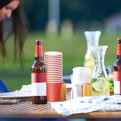 75 Pack 8 oz Disposable Paper Cups, Paper Coffee Cups-Red | Beverage Cups