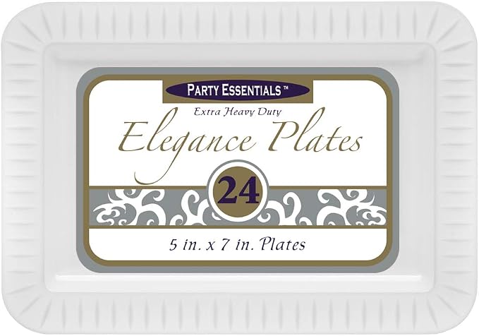 Party Essentials Elegance Quality Hard Plastic 5 x 7-Inch Rectangular Appetizer