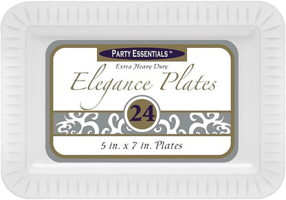 Party Essentials Elegance Quality Hard Plastic 5 x 7-Inch Rectangular Appetizer