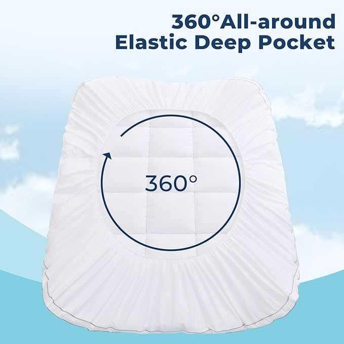 OLANLY Dual-Layer 4 Inch Twin Size Memory Foam Mattress Topper for Back Pain, 2 Inch Cooling Pillow Top Mattress Pad Cover and 2 Inch Gel Memory Foam Topper, Deep Elastic Pocket, White