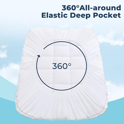 OLANLY Dual-Layer 4 Inch Twin Size Memory Foam Mattress Topper for Back Pain, 2 Inch Cooling Pillow Top Mattress Pad Cover and 2 Inch Gel Memory Foam Topper, Deep Elastic Pocket, White