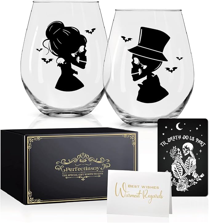 Perfectinsoy Skull Wine Glass 2 Piece