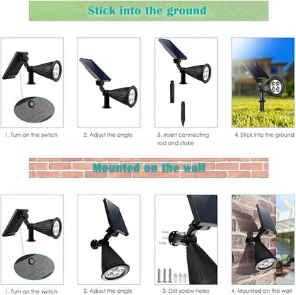 URPOWER Solar Lights Waterproof Solar Lights Outdoor 2-in-1 Adjustable Solar
