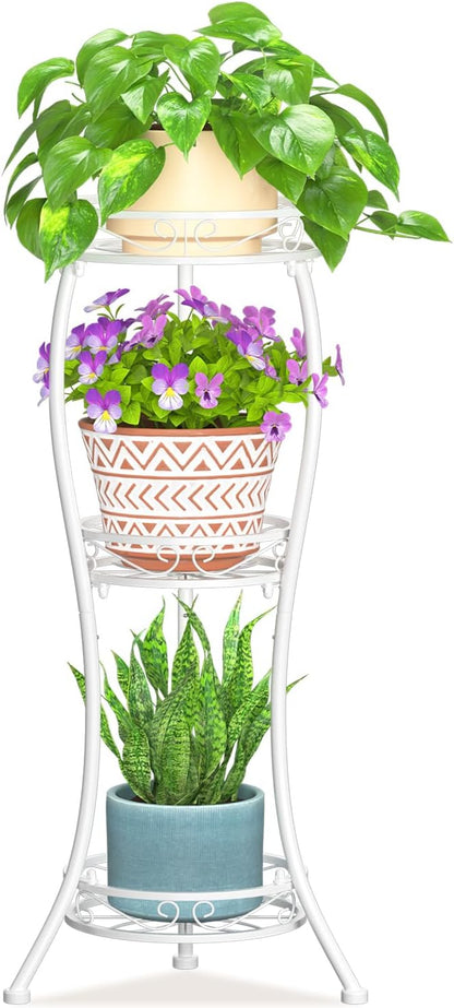 LASZOLA White 3 Tier Tall Plant Stand