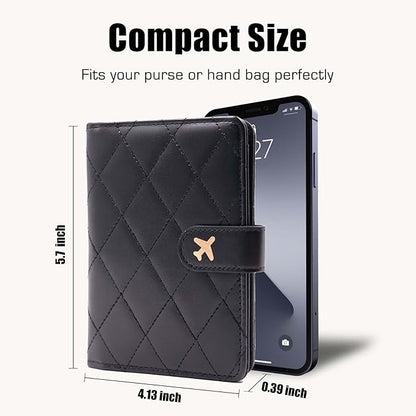Melsbrinna Premium Leather Passport Holder Covers Case, Waterproof Rfid Blocking Travel Wallet Passport Holder with Pen Holder, Cute Passport Book for Women/Men