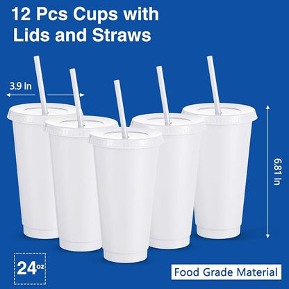 Amyhill 12 Pcs Reusable Plastic Cup