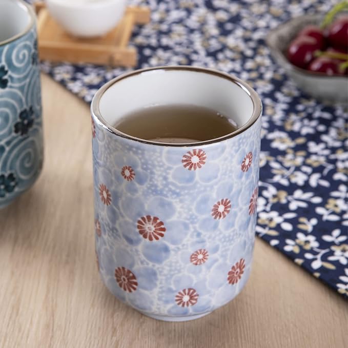 WHJY 10oz Transitional Chinese/Japanese style Handle-less Ceramic Tea cups