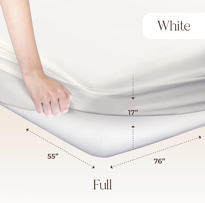 Organic Waterproof Mattress Protector Full Size - 100% Waterproof Mattress Pad with Extra Soft Quiet & Breathable Triple Layer Protection - GOTS Certified Machine Washable Deep Pocket Design (Full)