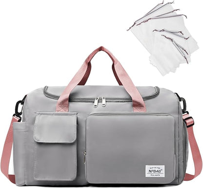 NPBAG Women Travel Duffel, Multi Functional Large Expandable Weekender Carry-on Tote, Gym Workout Overnight Bag, Mommy Hospital Bag for Labor and Delivery