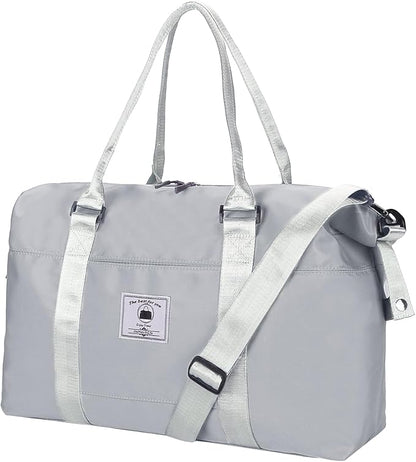 Travel Duffle Bag, Waterproof Sport Tote Gym Bag for Women Men, Overnight Weekender Carry On Bag with Wet Pocket