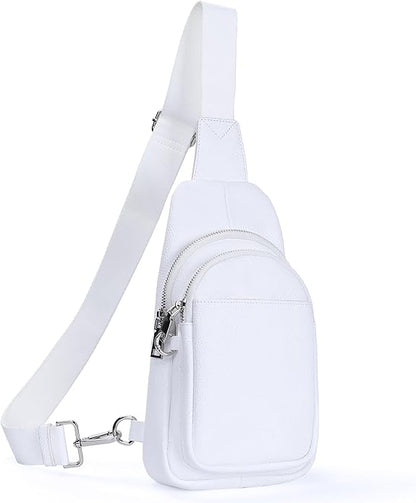befen Genuine Leather Small Sling Bag for Women Anti-Theft Crossbody Chest Bags Fanny Packs for Travel with RFID Card Slots