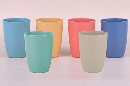 Wheat Straw Unbreakable Cup - 12 oz Reusable Drinking Glasses Sets