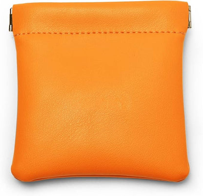 PU Leather Jewelry Travel Bag Leather Jewelry Pouch Christmas,Wedding Party Favor Gift Bag (S, Orange)