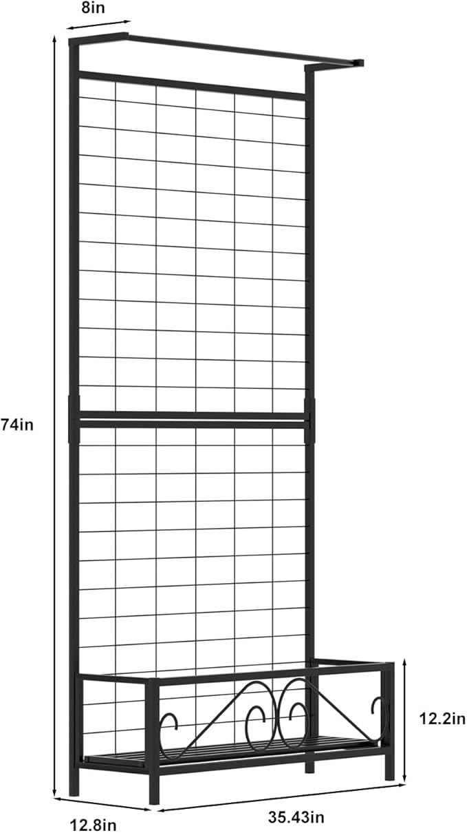 Zhongma Metal Planter with Trellis Raised Bed with Trellis
