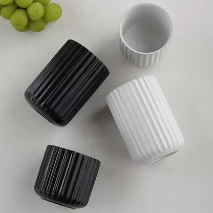 Nordic Ceramic Mug, Japanese Tea Cup 10oz Striped Cup No Handle Drinking Cup