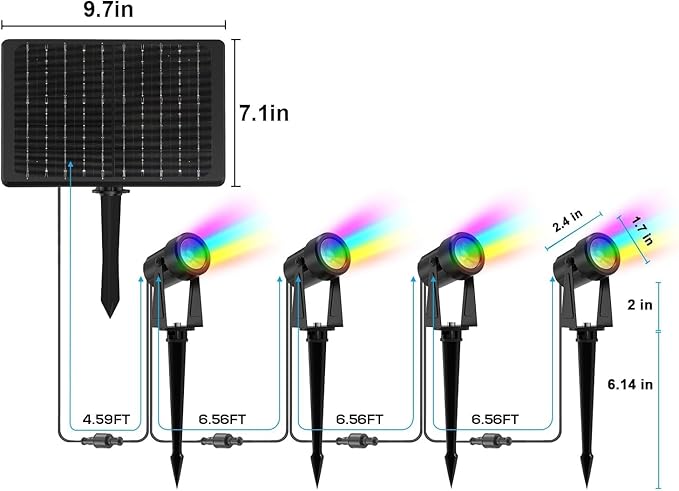 Zyan Solar Color Changing RGB Spotlights