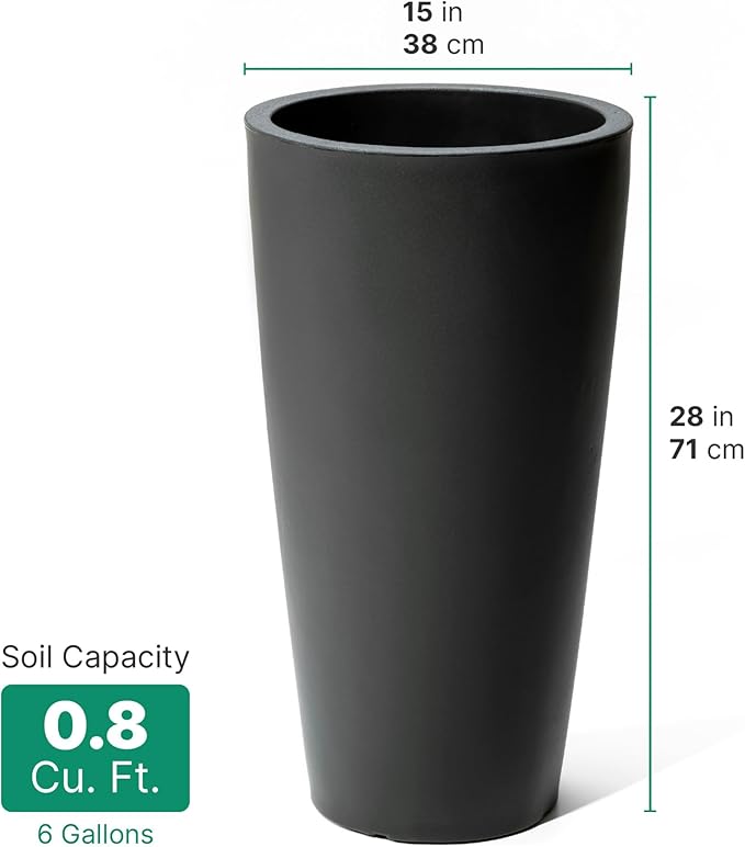 Step2 Tremont Tall Round Tapered Planter, Indoor/Outdoor Plants, Efficient