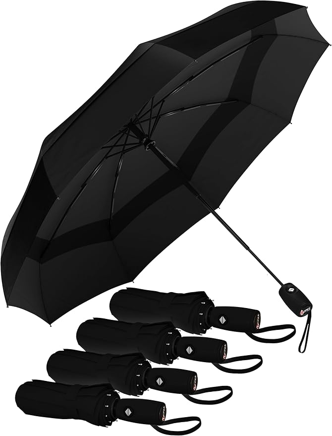 REPEL Windproof Travel Umbrella - Compact & Withstands Winds up to 85MPH , Strongest Premium Auto Folding Umbrella for Rain and Sun - Durable, Light & Portable for Women & Men , Fits Backpack & Cars