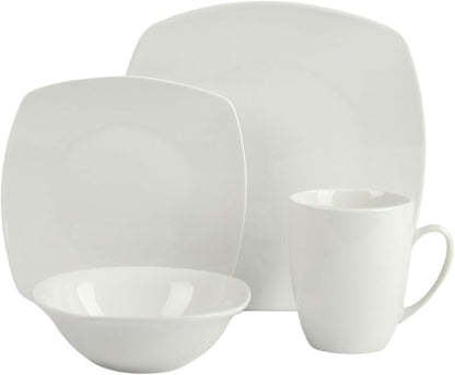10 Strawberry Street Simply Square 16 Piece Dinnerware Set