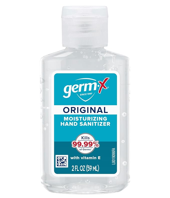 Germ-X Original Hand Sanitizer, Non-Drying Moisturizing Gel with Vitamin E, Instant and No Rinse Formula, Bulk Mini Travel Size for On-The-Go, 2 Fl Oz (Display Pack of 6)
