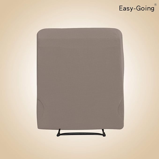 Easy-Going Recliner Stretch Sofa Slipcover Sofa Cover 4-Pieces Furniture Protector Couch Soft with Elastic Bottom, Spandex Jacquard Fabric Small Checks(Recliner,Taupe)
