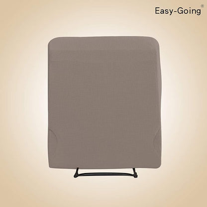 Easy-Going Recliner Stretch Sofa Slipcover Sofa Cover 4-Pieces Furniture Protector Couch Soft with Elastic Bottom, Spandex Jacquard Fabric Small Checks(Recliner,Taupe)